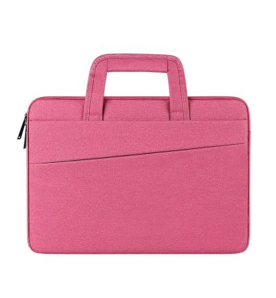 15.6 Inch Multi-Compartment Laptop Sleeve With Waterproof Storage - Rose Pink