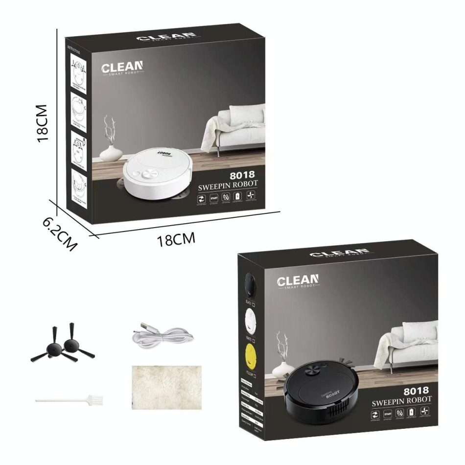 Smart Usb Charging Robot Vacuum for Family Cleaning - White - Image 4