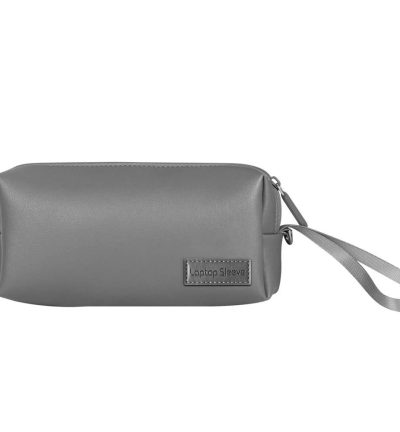 Waterproof Laptop Accessory Bag - Pu Leather - Grey