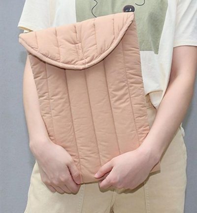 Lightweight Cotton Embroidery Inner Bag for Protection - Orange Pink - 9.7-11 Inch