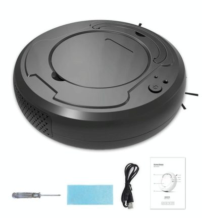Smart 3-in-1 Robot Vacuum with Wet / Dry Mopping - Rechargeable & Auto Cleaning - Black - Black