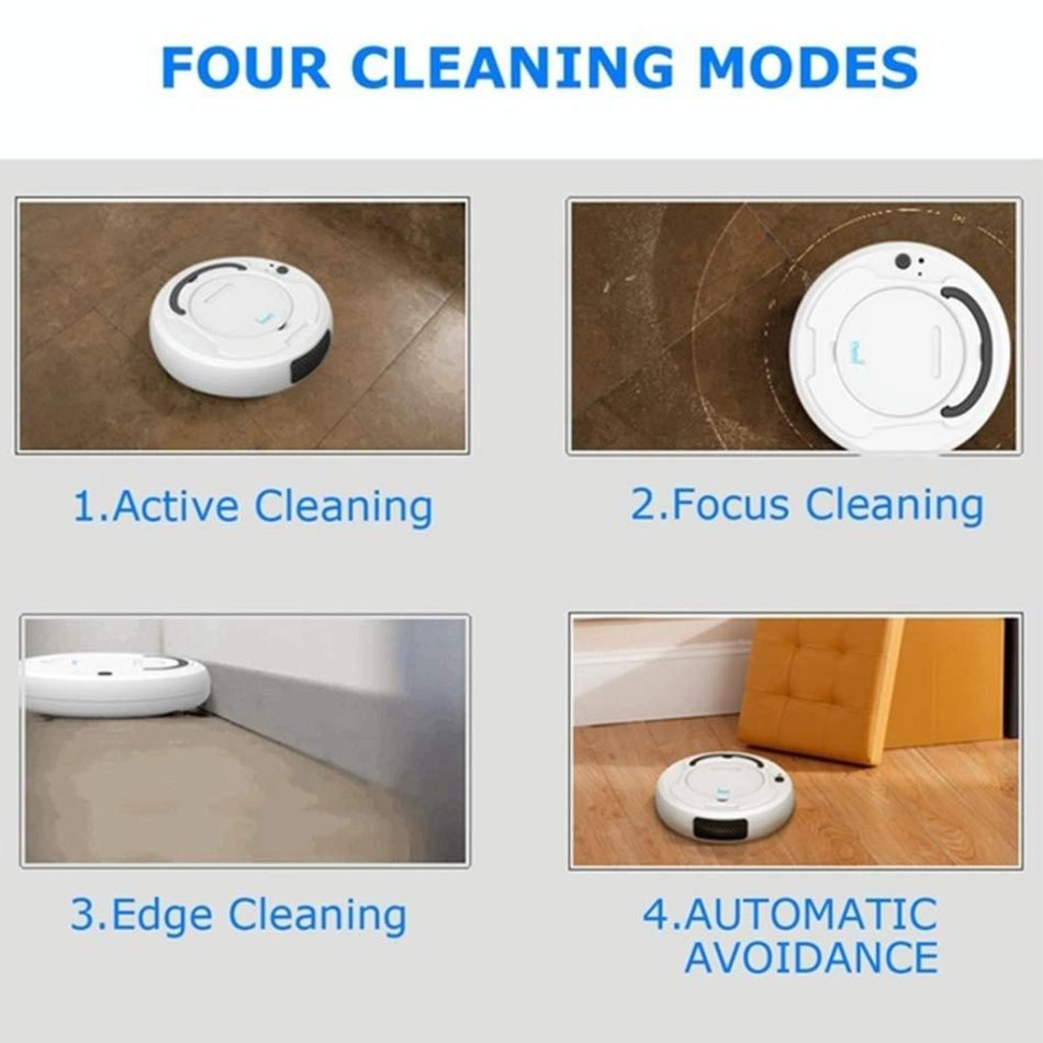 Smart 3-in-1 Robot Vacuum with Wet / Dry Mopping - Rechargeable & Auto Cleaning - Black - Black - Image 10