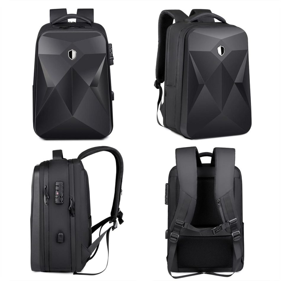 Waterproof Laptop Backpack with Usb Port - 17 Inch Capacity Password Lock - Image 3