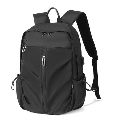 Black Oxford Laptop Backpack - Multifunctional