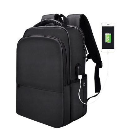 Waterproof Laptop Backpack with Usb Interface for 15 Laptops - Black