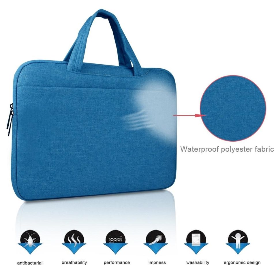 14 Inch Laptop Tablet Bag With Multiple Pockets And Soft Handle - Black - Image 6