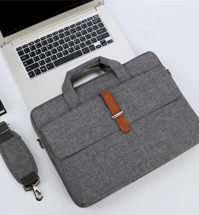 15-15.6 Inch Multifunctional Laptop Bag - Durable Gray Shoulder / Handheld