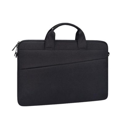 Portable 14.1 Laptop Tablet Bag With Dual Pockets And Soft Handle - Black