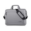 Portable 15 Inch Laptop Leather Handbag For Business Briefcase - Black - Image 2