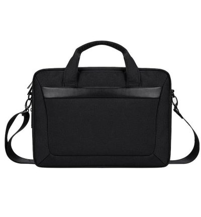 Expandable Laptop Bag - Waterproof Oxford Cloth Detachable Shoulder Strap - Black