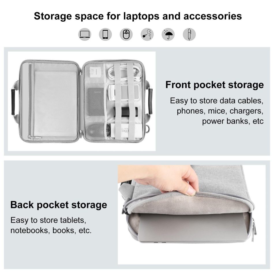 Convertible Laptop Bag for Macbook Thinkpad Asus Hp - Black - Image 8