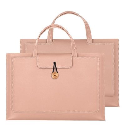Portable Laptop Inner Bag with Elastic Thread Button - Rose Gold