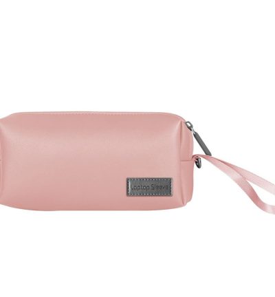 Waterproof Laptop Accessory Bag - Pu Leather - Pink