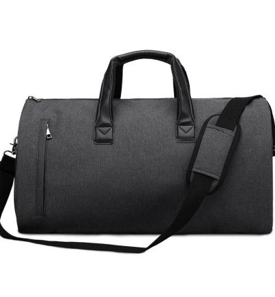 Shoe Compartment Travel Suit Bag - Compact & Organized - Dark Grey