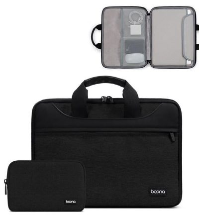 Waterproof Oxford Cloth Laptop Bag - 13 / 13.3 Inches Full Open Portable - Black + Power Bag