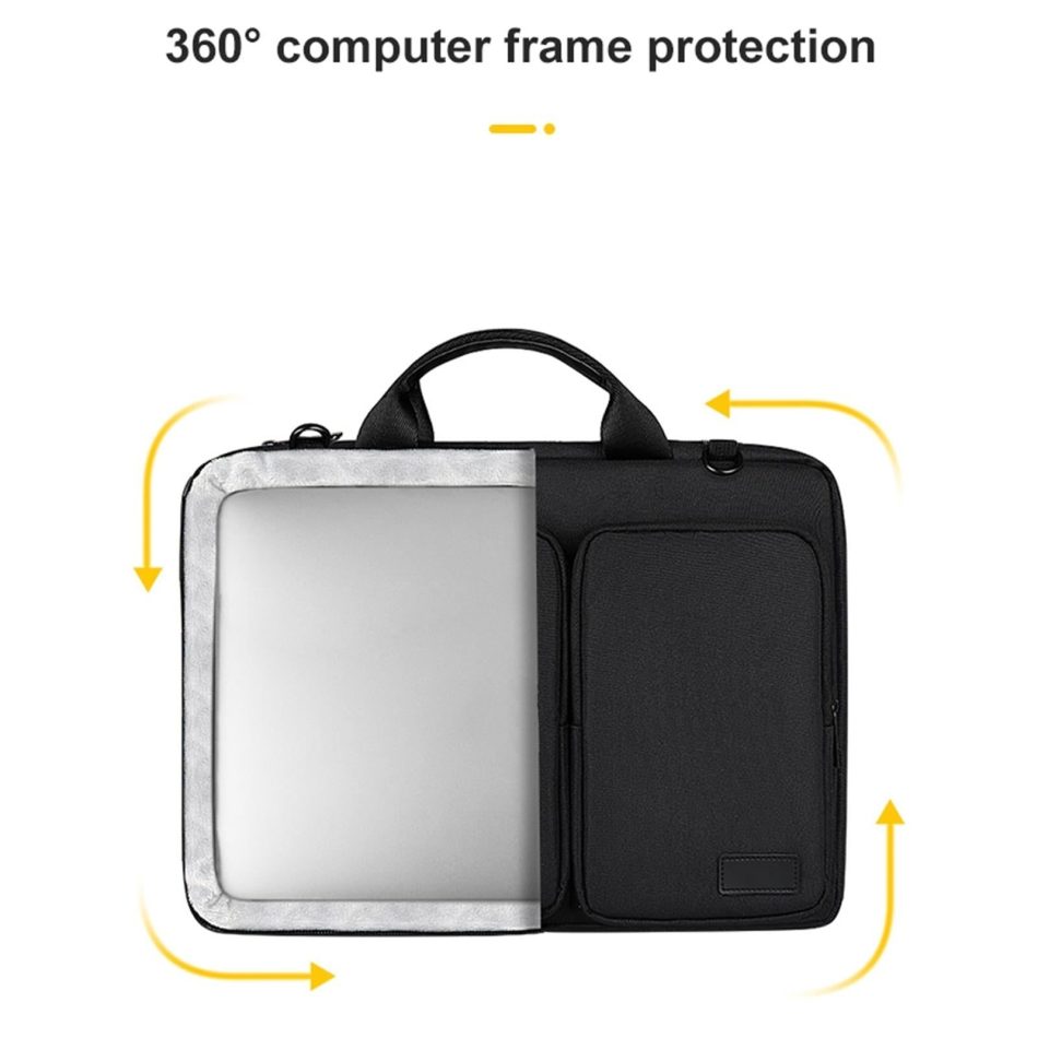 15.6 Inch Thickened Polyester Laptop Bag - Silver Gray - Image 4