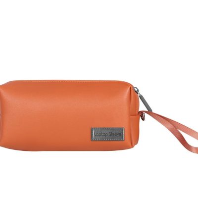 Waterproof Laptop Accessory Bag - Pu Leather - Brown
