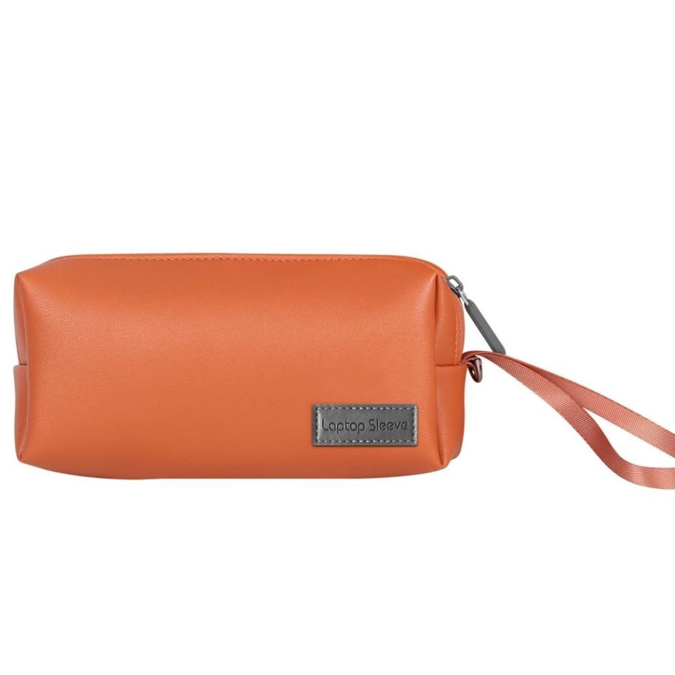 Waterproof Laptop Accessory Bag - Pu Leather - Brown - Image 11