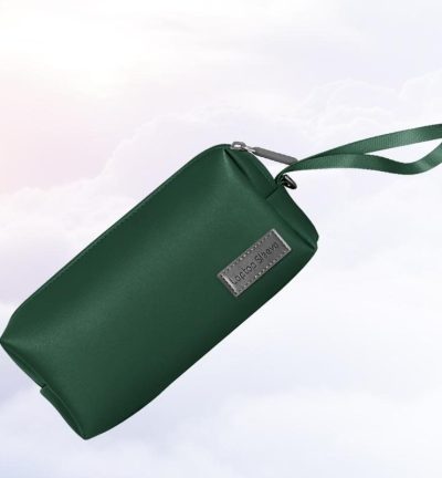 Waterproof Laptop Accessory Bag - Pu Leather - Dark Green
