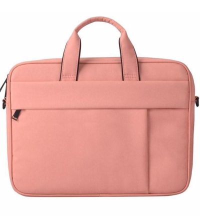 13.3 Inch Waterproof Anti-theft One-shoulder Handbag with Suitcase Belt - Pink