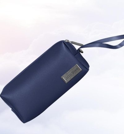Waterproof Laptop Accessory Bag - Pu Leather - Dark Blue