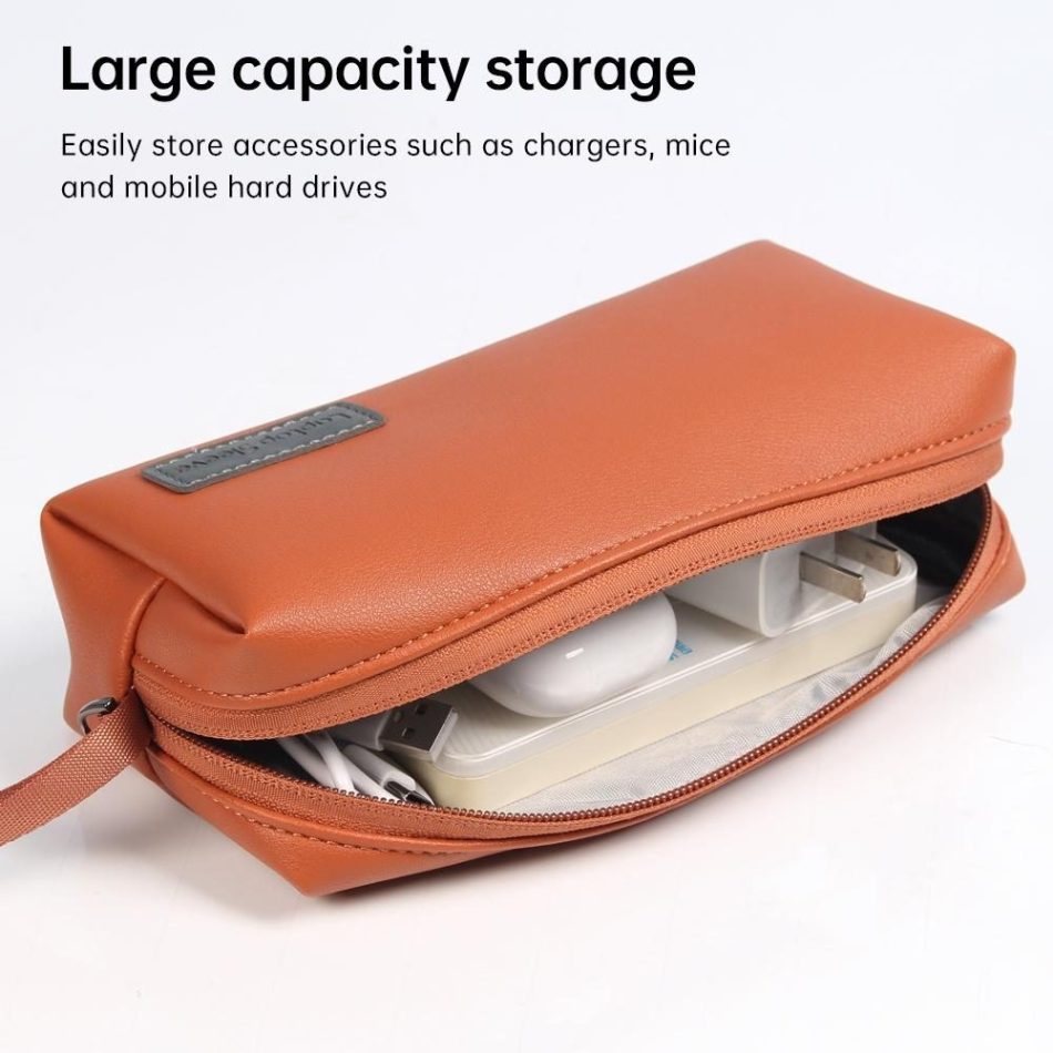 Waterproof Laptop Accessory Bag - Pu Leather - Dark Blue - Image 6