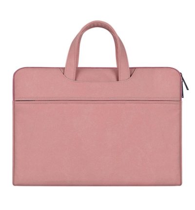 Waterproof Portable One-Shoulder Handbag For 13.3 Laptops With Hidden Zipper And Suitcase Belt - Pink