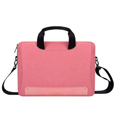 Waterproof Oxford Cloth Laptop Bag with Concealed Handle & Luggage Tie Rod - Pink