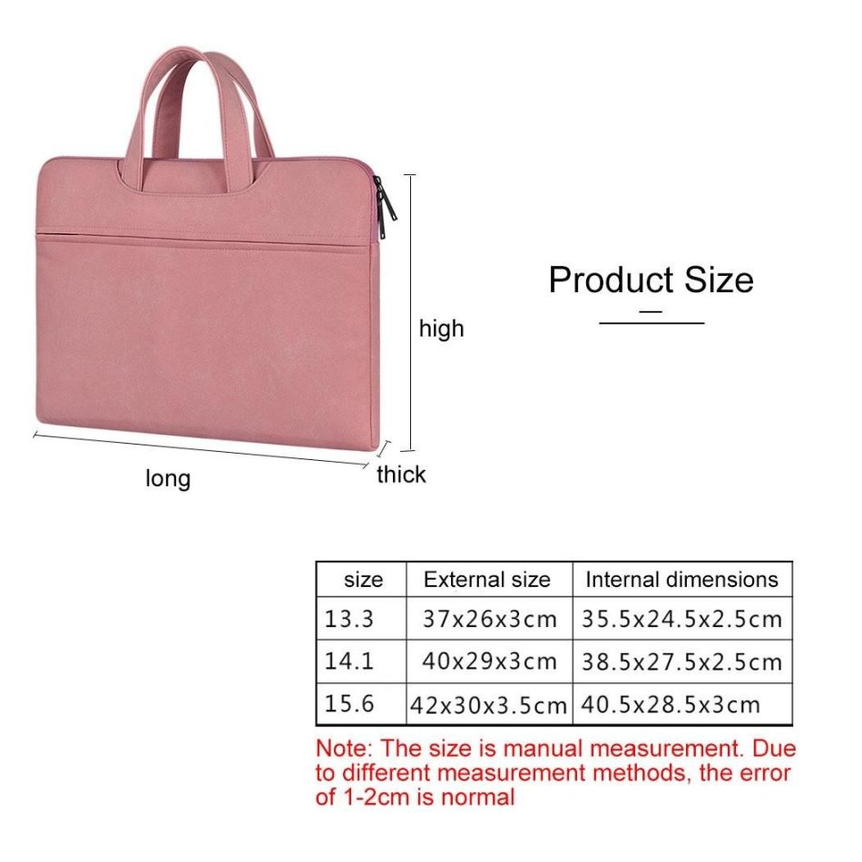Waterproof Portable One-shoulder Handbag for 14.1 Laptops with Hidden Zipper and Suitcase Belt - Pink - Image 9