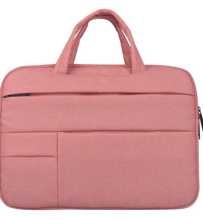 14 Inch Laptop Tablet Bag With Multiple Pockets And Soft Handle - Pink