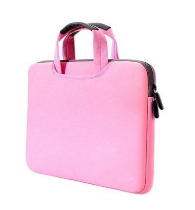 Portable Air Permeable Handheld Sleeve for Macbook Air / Pro and Laptops - 38x27.5x3.5cm 15.4 Inch - Pink