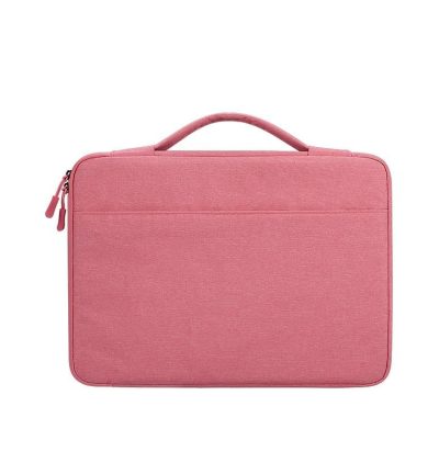 Waterproof Oxford Cloth Laptop Handbag With Trolley Strap - Pink