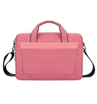 Expandable Laptop Bag - Waterproof Oxford Cloth Detachable Shoulder Strap - Pink