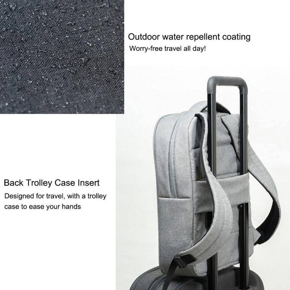 15 Inch Waterproof Laptop Handbag - Dark Gray Polyester - Image 8
