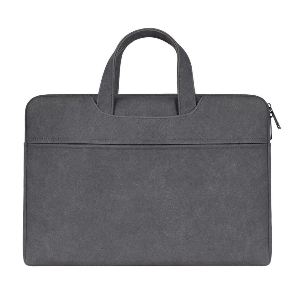 Waterproof Portable One-shoulder Handbag for 14.1 Laptops with Hidden Zipper and Suitcase Belt - Dark Gray