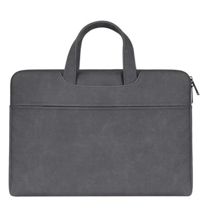 Waterproof Portable One-shoulder Handbag for 15.6 Laptops with Hidden Zipper and Suitcase Belt - Dark Gray