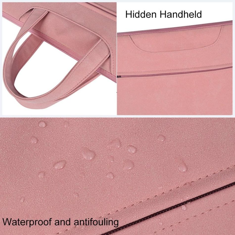 Waterproof Portable One-shoulder Handbag for 15.6 Laptops with Hidden Zipper and Suitcase Belt - Dark Gray - Image 4
