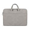 Waterproof Portable One-shoulder Handbag for 14.1 Laptops with Magic Stick & Suitcase Belt - Pu Leather Zipper Hidden Strap - Dark Gray - Image 3