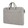 Waterproof Portable One-shoulder Handbag for 14.1 Laptops with Magic Stick & Suitcase Belt - Pu Leather Zipper Hidden Strap - Dark Gray - Image 6