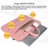 Waterproof Portable One-shoulder Handbag for 14.1 Laptops with Magic Stick & Suitcase Belt - Pu Leather Zipper Hidden Strap - Dark Gray - Image 7