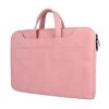 Waterproof Portable One-shoulder Handbag for 14.1 Laptops with Magic Stick & Suitcase Belt - Pu Leather Zipper Hidden Strap - Dark Gray - Image 10