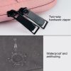 Waterproof Portable One-shoulder Handbag for 14.1 Laptops with Magic Stick & Suitcase Belt - Pu Leather Zipper Hidden Strap - Dark Gray - Image 16