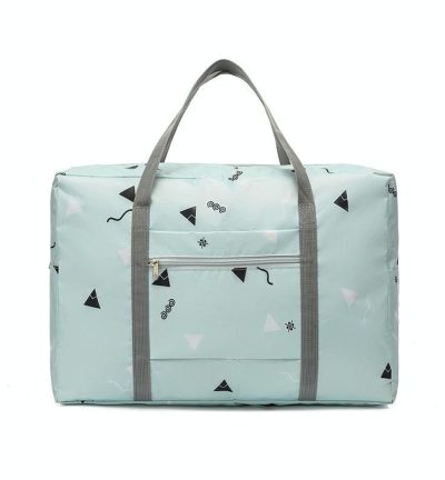 Waterproof Foldable Travel Bag - Compact & Durable - Blue Plaid