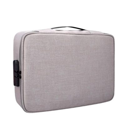Waterproof Multi-layer Laptop Bag with Password Lock - Grey