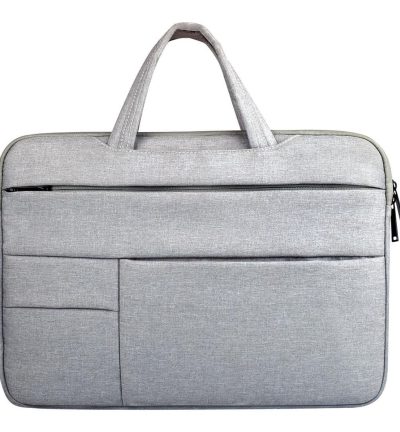 14 Inch Laptop Tablet Bag With Multiple Pockets And Soft Handle - Grey
