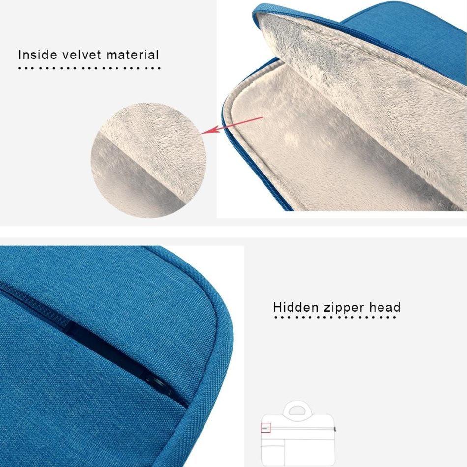 14 Inch Laptop Tablet Bag With Multiple Pockets And Soft Handle - Grey - Image 7