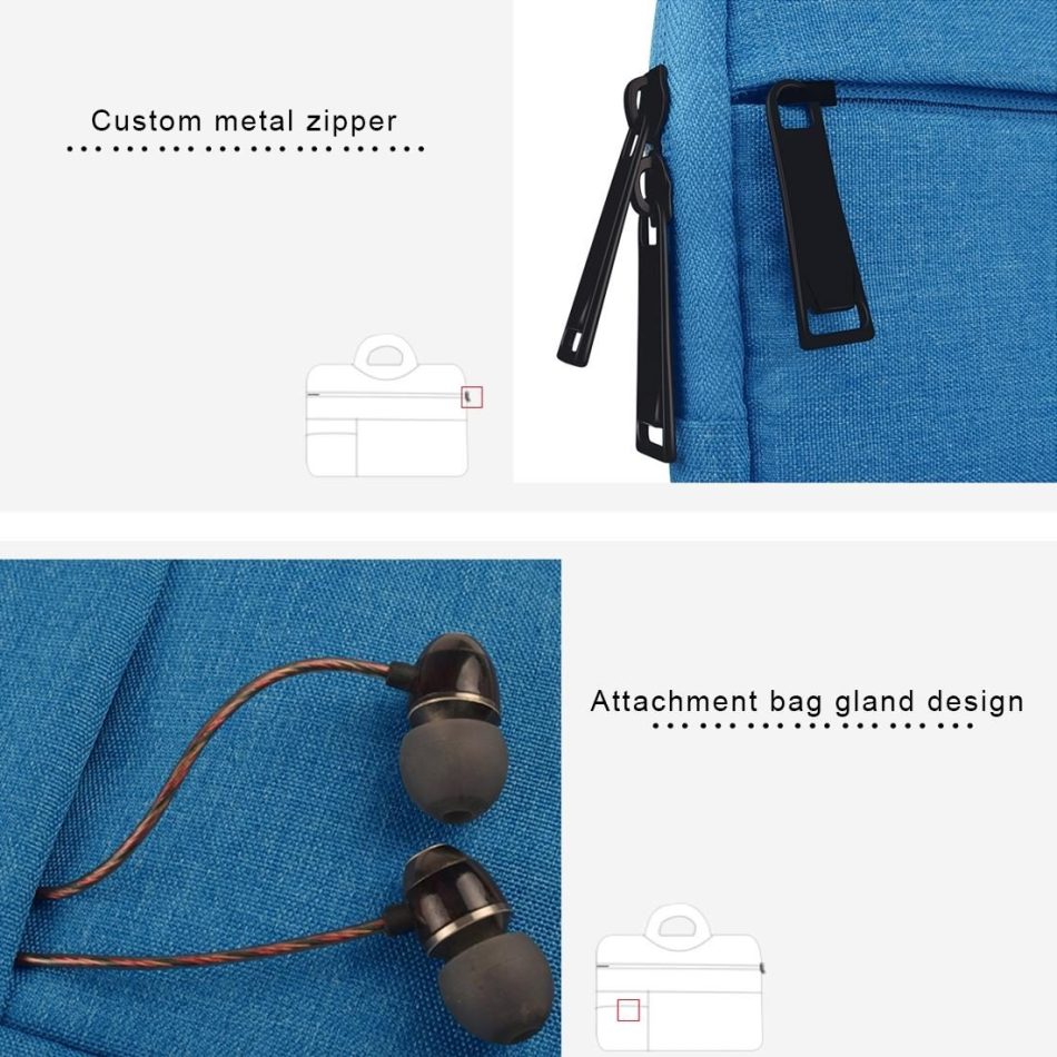 14 Inch Laptop Tablet Bag With Multiple Pockets And Soft Handle - Grey - Image 13