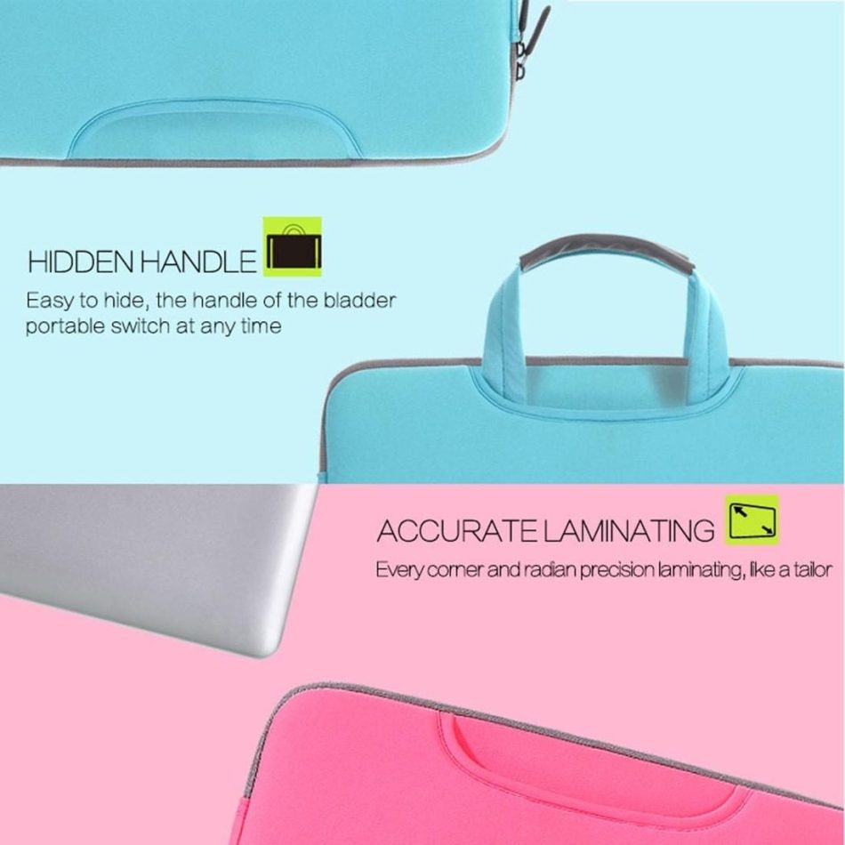Portable Air Permeable Handheld Sleeve for Macbook Air / Pro and Laptops - 38x27.5x3.5cm 15.4 Inch - Grey - Image 5