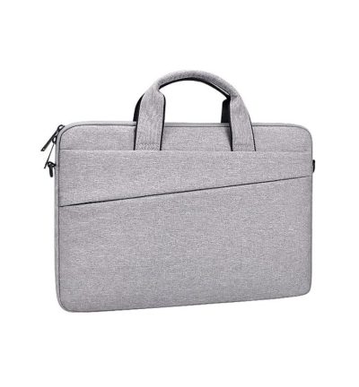 Portable 14.1 Laptop Tablet Bag With Dual Pockets And Soft Handle - Grey