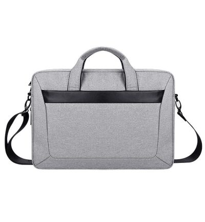Expandable Laptop Bag - Waterproof Oxford Cloth Detachable Shoulder Strap - Grey